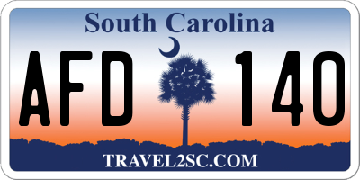 SC license plate AFD140