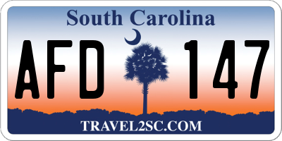 SC license plate AFD147