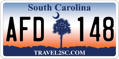 SC license plate AFD148