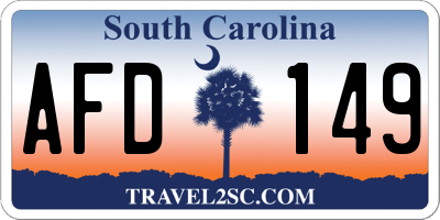 SC license plate AFD149