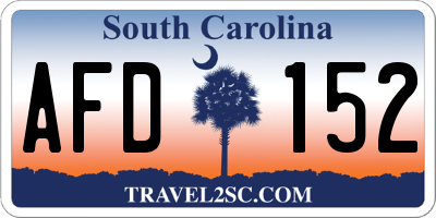 SC license plate AFD152