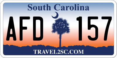 SC license plate AFD157