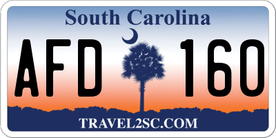 SC license plate AFD160