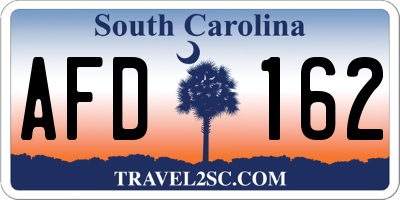 SC license plate AFD162