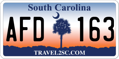 SC license plate AFD163