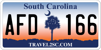 SC license plate AFD166