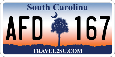 SC license plate AFD167