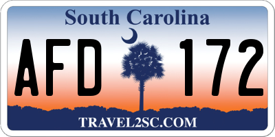SC license plate AFD172