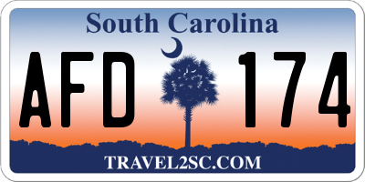 SC license plate AFD174