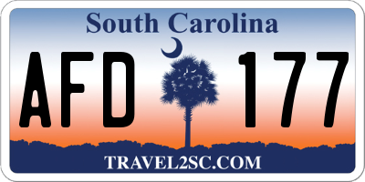 SC license plate AFD177