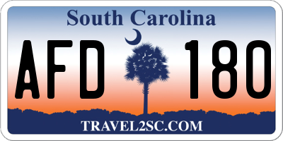 SC license plate AFD180