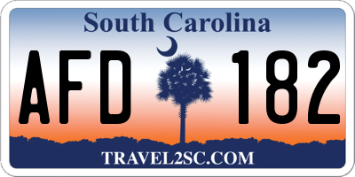 SC license plate AFD182