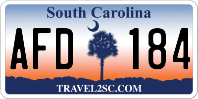 SC license plate AFD184