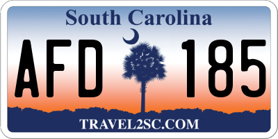 SC license plate AFD185