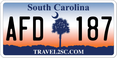 SC license plate AFD187