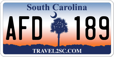 SC license plate AFD189