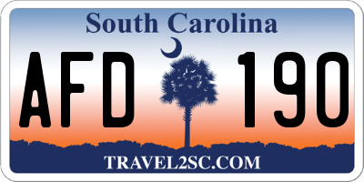 SC license plate AFD190