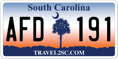 SC license plate AFD191