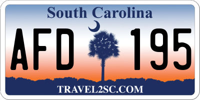 SC license plate AFD195