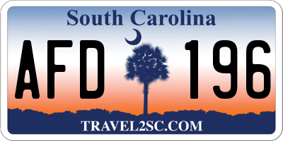 SC license plate AFD196