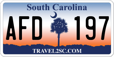 SC license plate AFD197