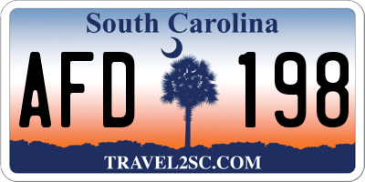 SC license plate AFD198