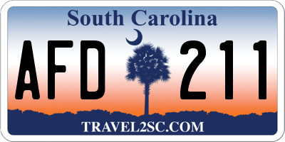 SC license plate AFD211