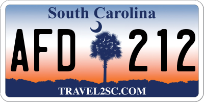 SC license plate AFD212