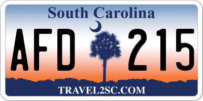 SC license plate AFD215