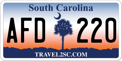 SC license plate AFD220
