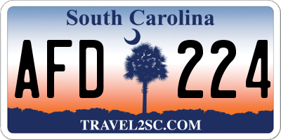 SC license plate AFD224