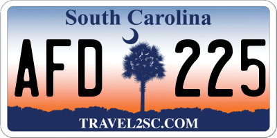 SC license plate AFD225