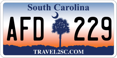 SC license plate AFD229