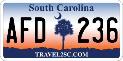 SC license plate AFD236