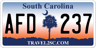 SC license plate AFD237