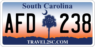 SC license plate AFD238