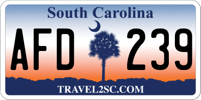 SC license plate AFD239
