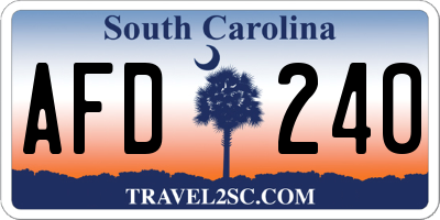SC license plate AFD240