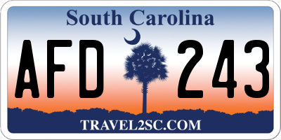 SC license plate AFD243