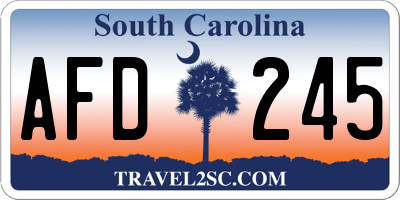 SC license plate AFD245