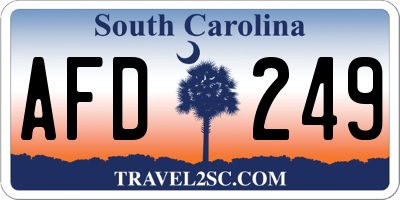 SC license plate AFD249
