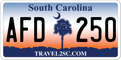 SC license plate AFD250