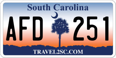 SC license plate AFD251