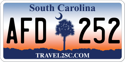 SC license plate AFD252