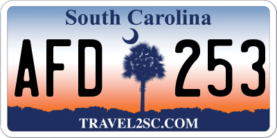 SC license plate AFD253