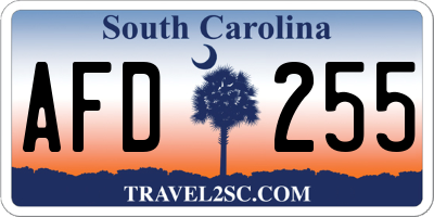 SC license plate AFD255