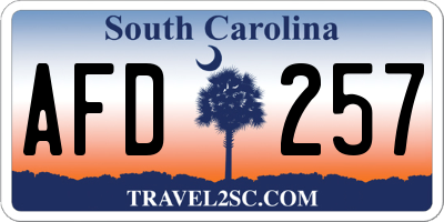 SC license plate AFD257