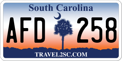 SC license plate AFD258