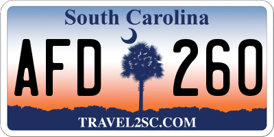 SC license plate AFD260