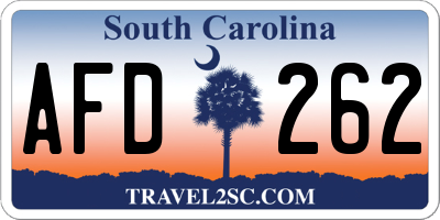 SC license plate AFD262